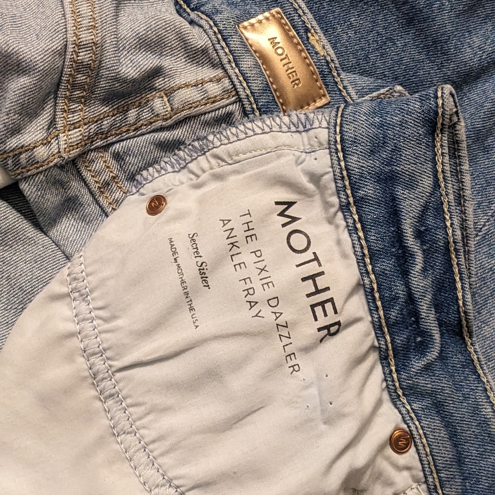 Mother The Pixie Dazzler Ankle Fray Jean size 28